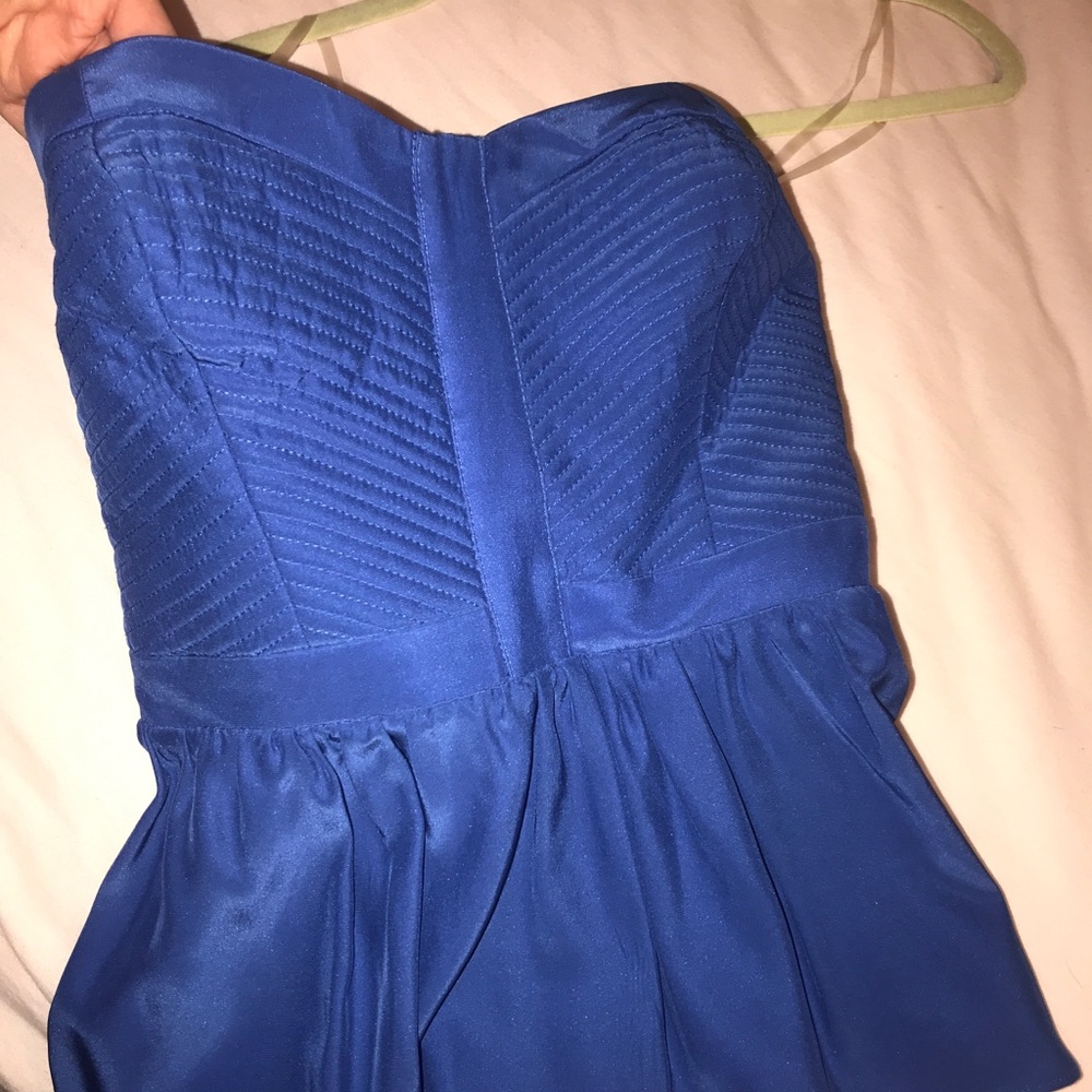 Parker Silk peplum strapless Top